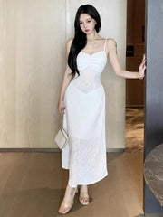 Cyflymder  Woman Dress Sleeveless Flowers Patchwork Slash Neck Backless Slim Summer Fashion Temperament Elegant Dresses Party