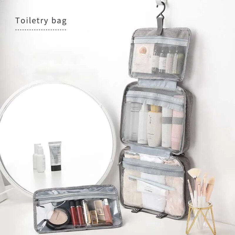 Cyflymder Travel Hanging Toiletry Bag Water-proof Cosmetic Storage Bag Bathroom Beauty Wash Bag  AccessoryTowel Bag Wet Dry Separated Bag