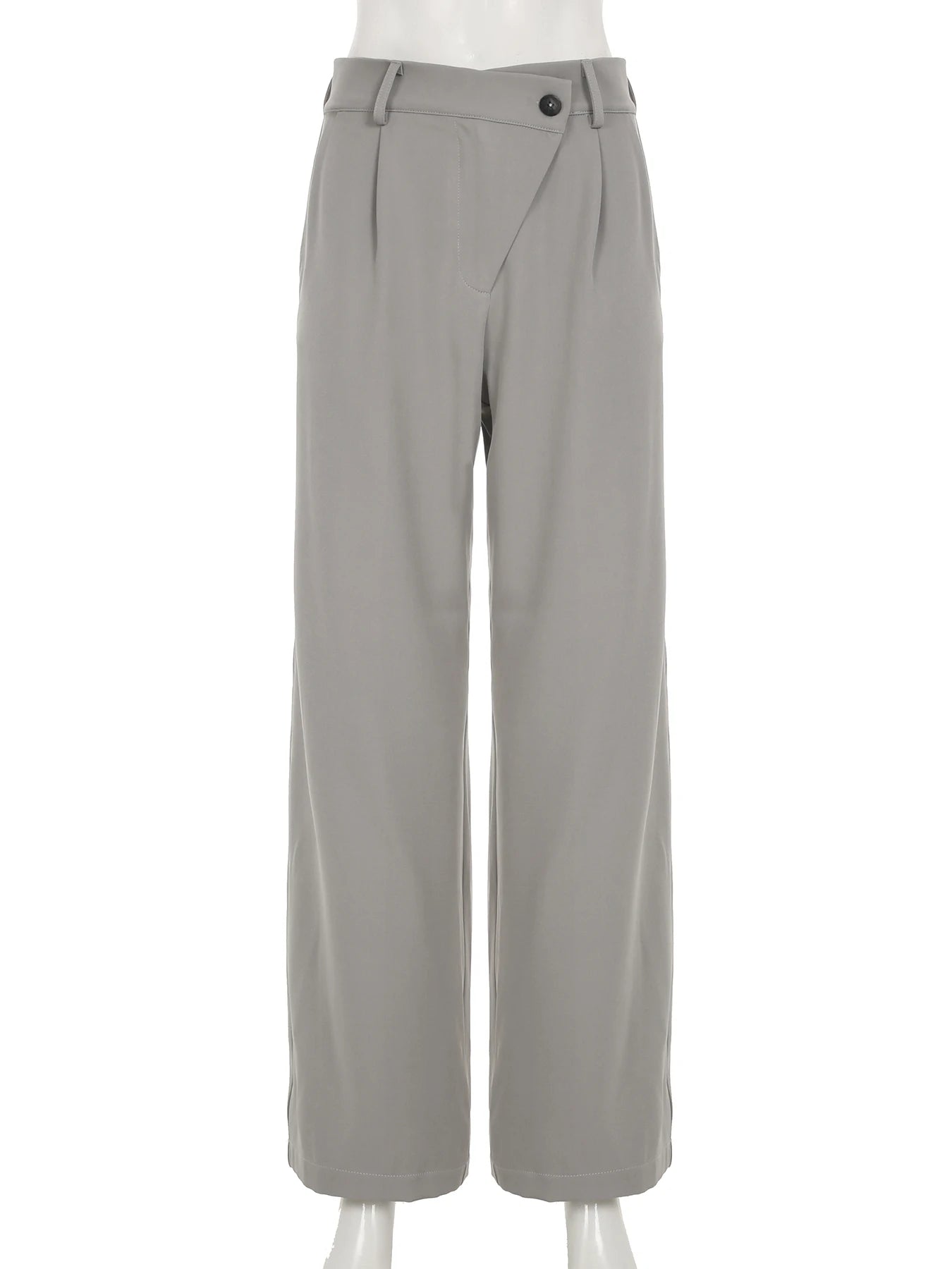 Cyflymder  Casual Solid Straight Suit Pants Basic High Waisted Wide Leg Pants Women Autumn Spring Fashion Streetwear Ladies