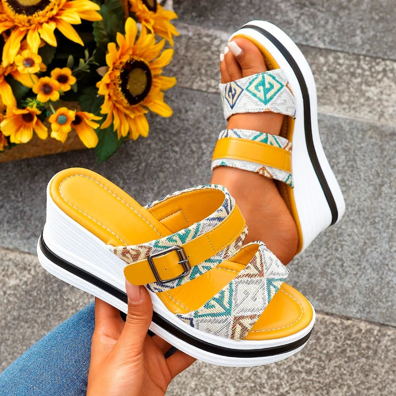 Cyflymder  Summer New Women's Wedge Slippers Sandals Outdoor Beach Casual Shoes Women's Durable Slippers