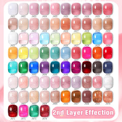 Cyflymder  10ml Jelly Nude Gel Nail Polish Crystal Translucent Coffee Soak Off Semi-Permanent Varnish Base Top Coat Manicure