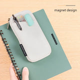 Cyflymder Japan Kokuyo Pencil Case Series Double-sided Magnetic Canvas Stationery Case Convenient Carrying Storage Pencil Bag