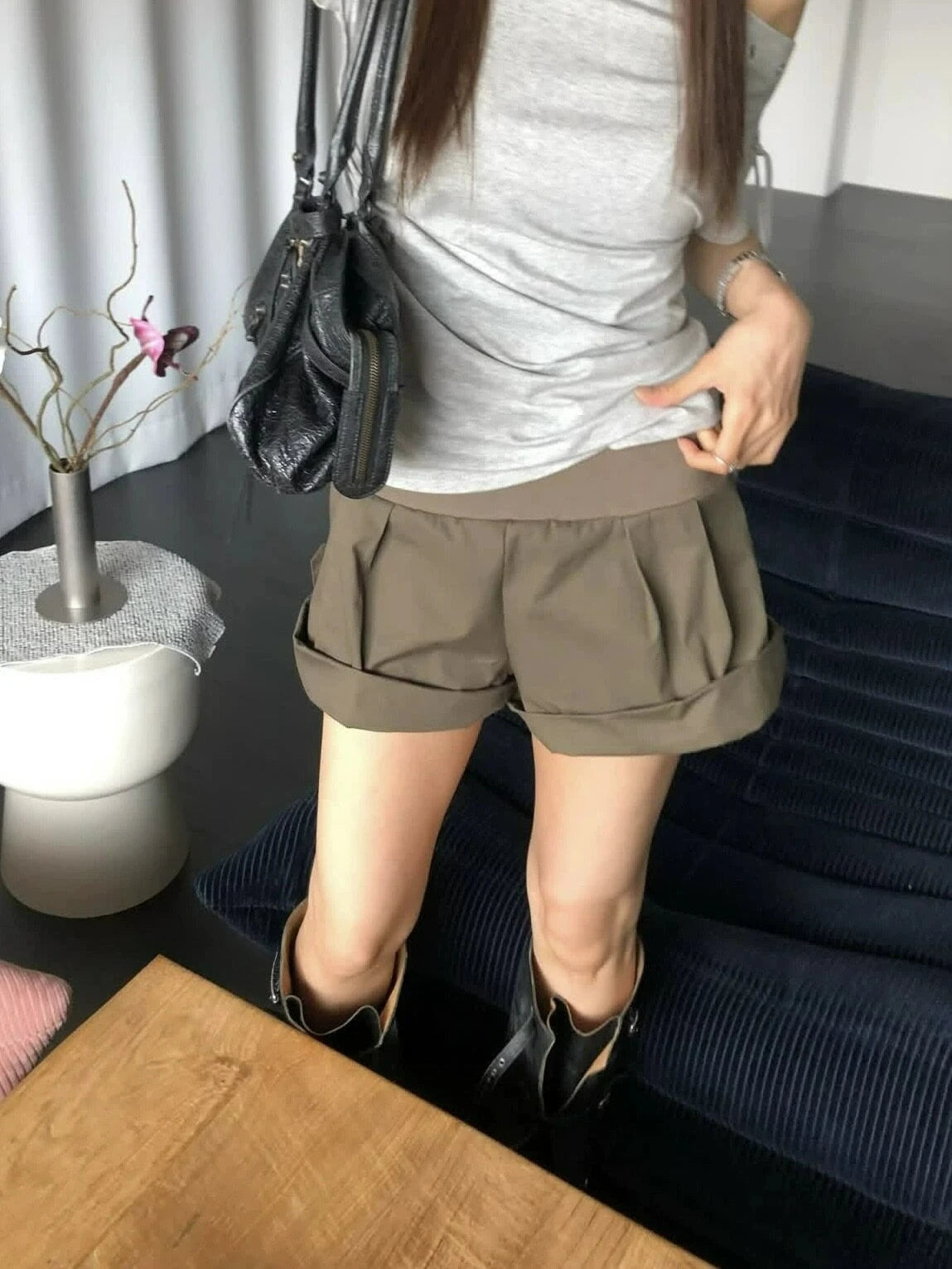 Cyflymder  Street Style Korean Retro Y2k Short Spicy Girl Slimming Versatile Casual Shorts