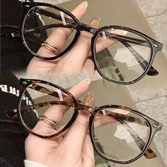 Cyflymder  Vintage Square Sunglasses Women Luxury Brand Designer Big Oval Anti Blue Light Glasses Fashion Men Leopard Eyegalsses