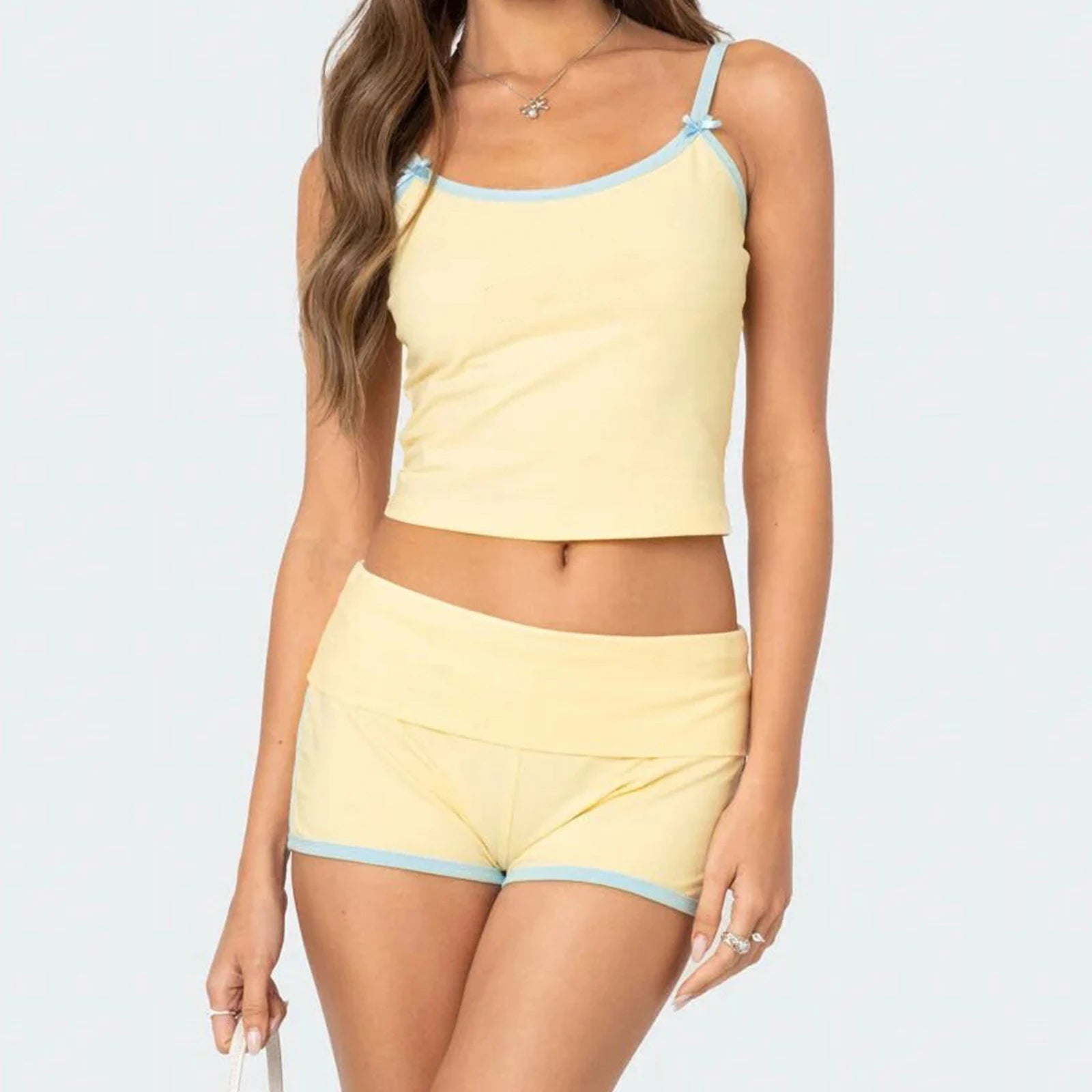 Cyflymder  Women s Sleeveless Tie Dye Crop Top and High Waisted Shorts Set for Summer Casual Loungewear