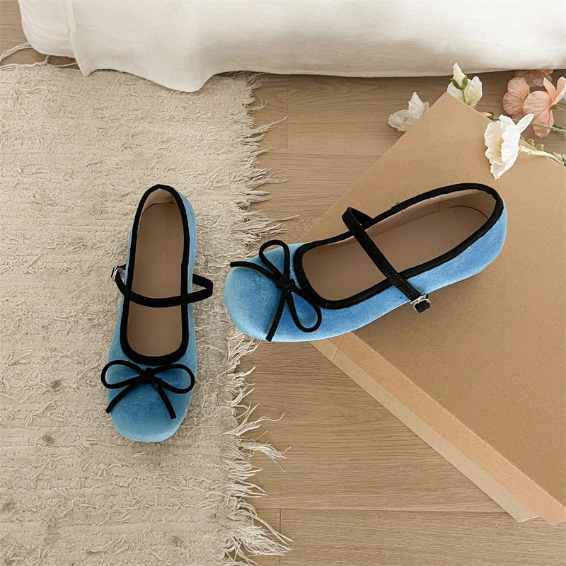 Cyflymder Bow Women Mary Jane Shoes Flats Designer Shallow Women's Sandals Fad Loafers Shoes Elegant Summer Dress New Mujer Zapatos