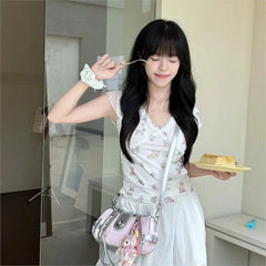 Cyflymder  Hot Girls Pink Shoulder Bags Women Versatile Large Capacity Y2k Handbag Ladies Harajuku Aesthetic Patchwork Chain Underarm Bag