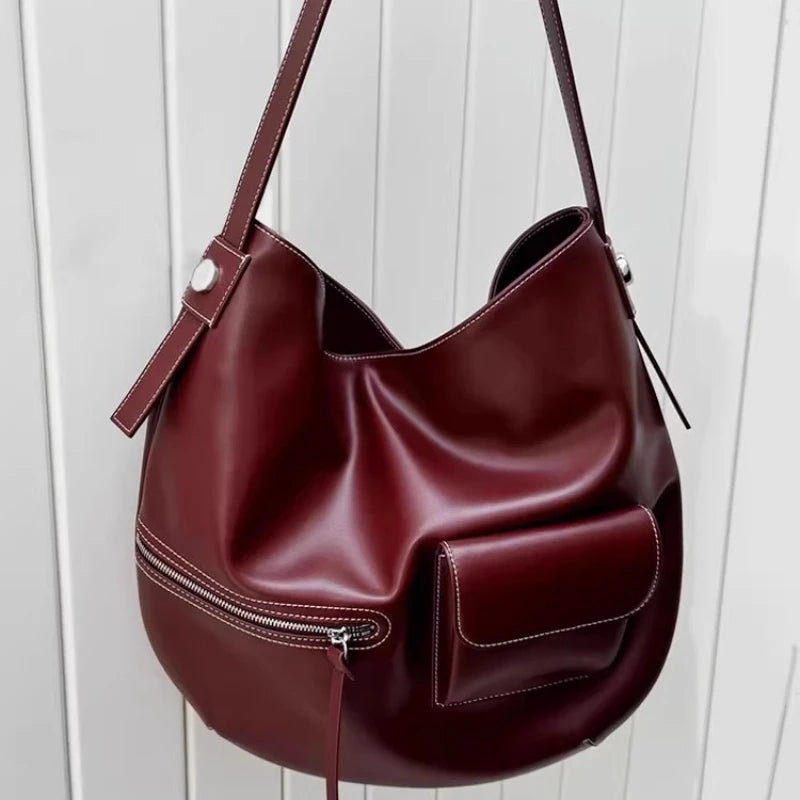 Cyflymder  Pu Leather All Match Women's Handbag Vintage Casual Underarm Bag Y2k Aesthetic Office Lady Shoulder Bags Fashion Trendy