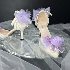 Cyflymder  purple luxury designer heels high heels elegant lolita y2k accessories bridal heel wedding bride shoes Japanese style JK shoes