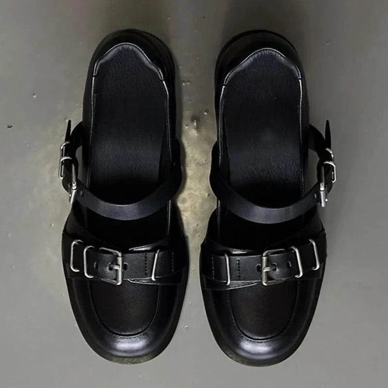 Cyflymder  Chunky  Jane Shoes Mid Heels Desigenr Shallow Sandals 2025 Trend New Spring Dress Shoes Pumps Mujer Zapatos