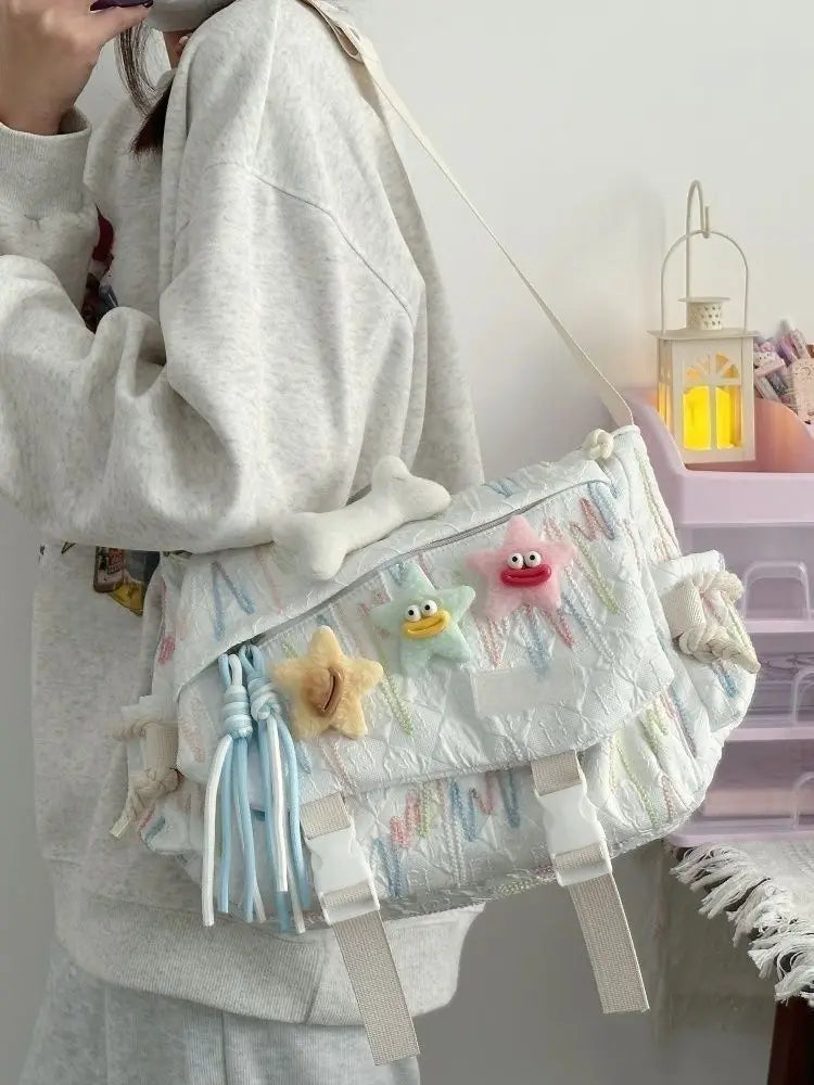 Cyflymder  Stylish Backpack Large Capacity Crossbody Bag for School Commuter, Soft Girl Casual Backpack or Shoulder Bag