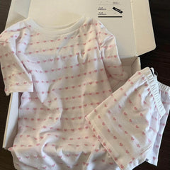 Cyflymder  Love Printed Pajamas Women's New Summer Short-sleeved Shorts Casual Suit