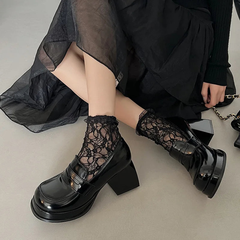 Cyflymder  Platform Thick Heel Women Mary Jane Shoes Japanese Jk Uniform Lolita Chunky Shoes  Elegant Women's Stripper Party Dress Pumps