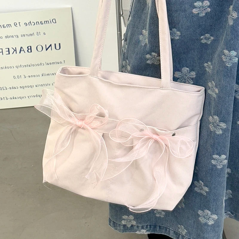 Cyflymder  Luxury Design Bow Elegant Chic Handbags Trendy Office Lady Fashion Ins Underarm Bag Women Y2k Aesthetic All Match Shoulder Bags