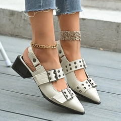 Cyflymder  New Women Platform Sandals Pointed Toe Spring Fashion Shallow Sandals Flats Slip on Outdoor Shoes Big Size Zapatos De Mujer