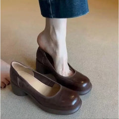 Cyflymder  New Women Pumps Fashion Genuine Leather Office Shoes Woman Luxury Brand Design Women Caucal Shoes Elegant High Heels Female