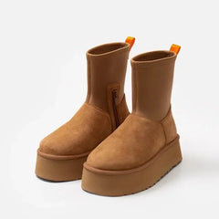 Cyflymder  New Women's Winter Simple Zipper Designer Sneakers for Women Retro Solid Color Outdoor Banquet Party Ladies Women's Boots