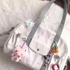 Cyflymder  Harajuku White Ita Bag Women Japanese Style Transparent Tote Bag Large Capacity Jk Handbag Female Sweet Cute Shoulder Bags 2025