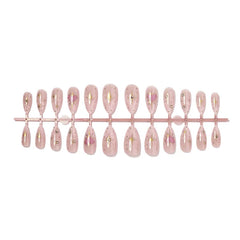 Cyflymder   24pcs White Sumdging French Style Fake Nails Y2k Gold Star Exquisite Pink Love Heart Press On Nails Glossy Almond False Nail