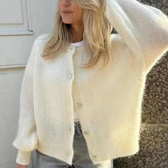 Cyflymder  Lazy Faion Knitted Cardigan Women's Sle Simple Ele Daily Wear Z 2025 Autumn New Arrival Open Front Sweater