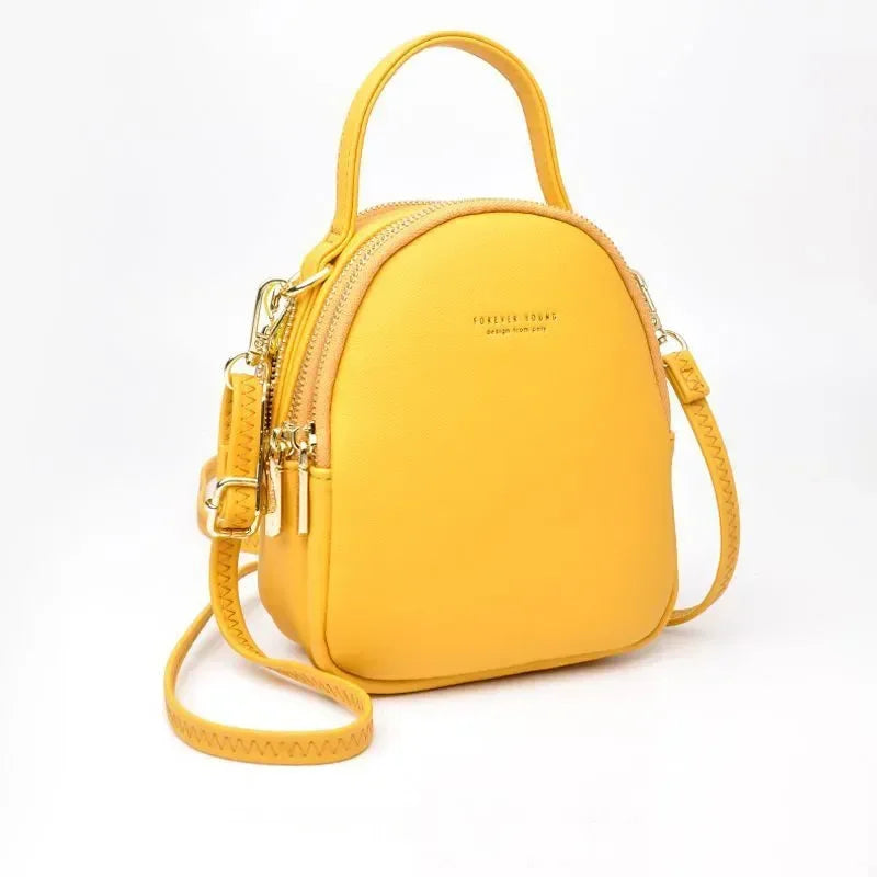 Cyflymder  Women's 3-Layer Soft Leather Backpack - Convertible Crossbody/Shoulder Bag, Compact Yet Spacious Stylish Design