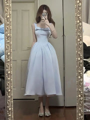 Cyflymder  Women Dresses Bow Square Collar Sleeveless Spring Summer Elegant Sweet French Style Chic Party Dress Ladies Princess