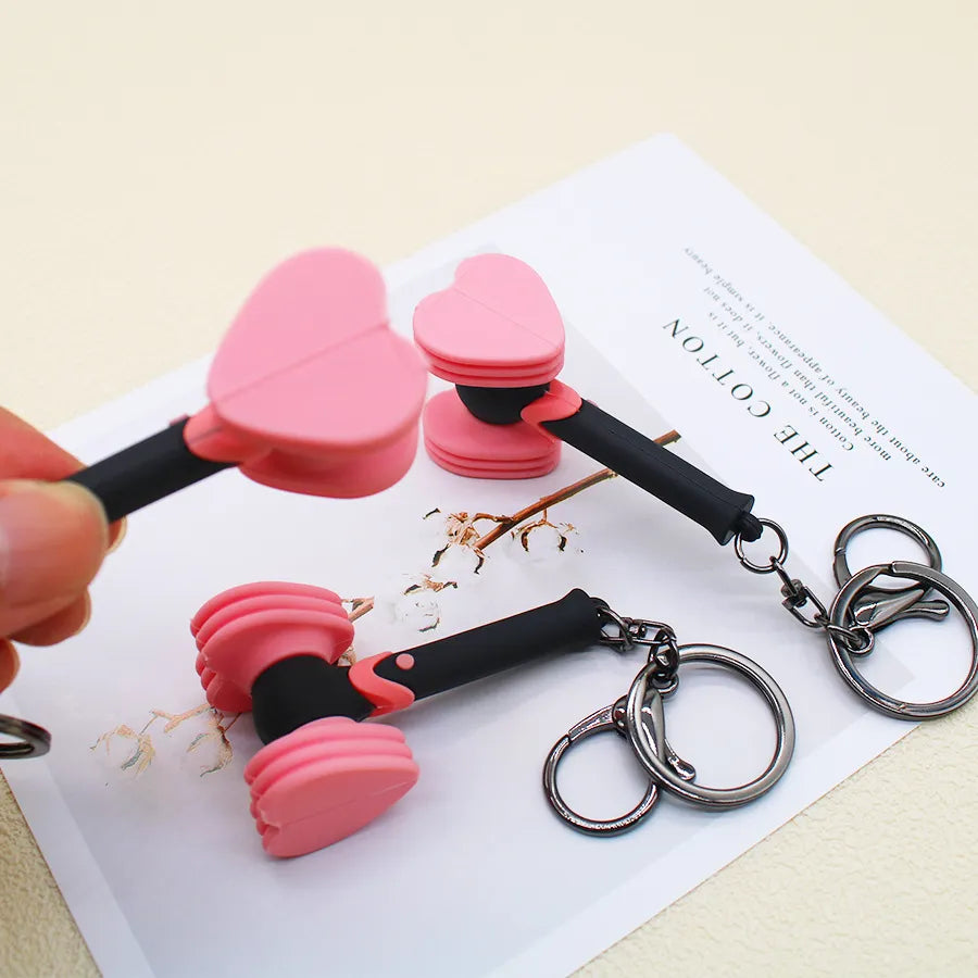 Cyflymder Valentines Day Gift Korean stars Love Hammer Keychain Cut Rescue Stick Key Ring For Men Women Car Bag Pendant Toy Jewelry Fan's Gift