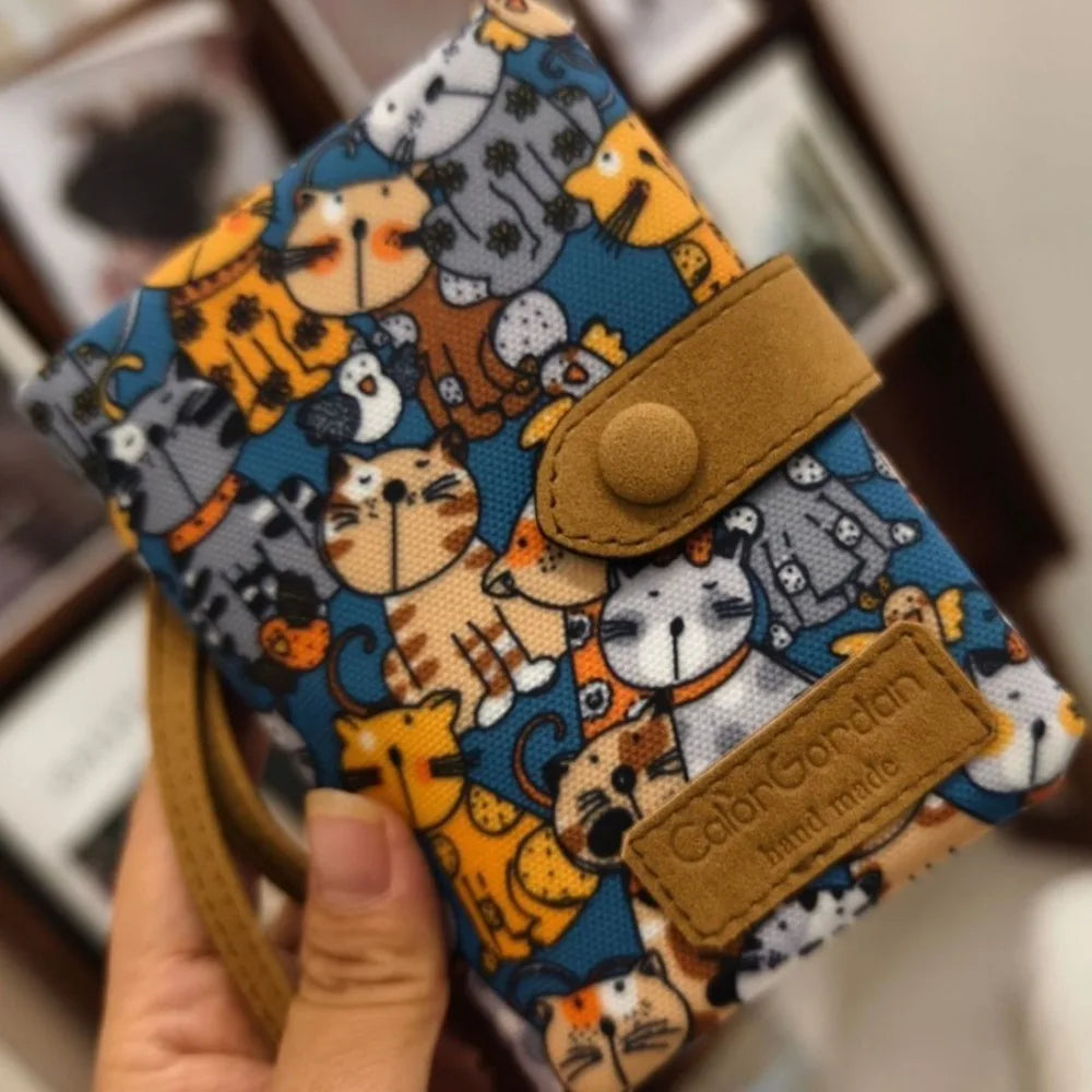 Cyflymder  Women Cute Zipper Hasp Short Wallet PU Leather-Capacity Coin Purse Money Bag Frosted Printing ID Card Holder Girl Cute Clutch