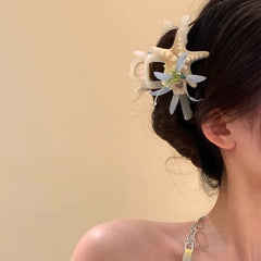 Cyflymder  New Ocean Starfish Series Hair Claw Flower Starfish Shell Hairpins Crab Hair Clips for Woman Vacation Beach Hair Accessories