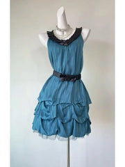 Cyflymder  Vintage Sleeveless Sweet Bow Bud Dress