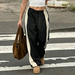 Cyflymder  Women Low Waist Casual Cargo Pants Vintage Wide Leg Trousers Fashion Streetwear Baggy Pants Hip Hop Joggers Clothes