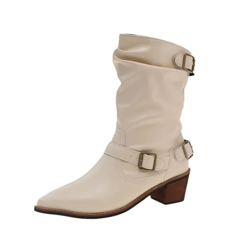 Cyflymder  Boots Women New 2025 Buckle Autumn Footwear Luxury Designer Female Shoes Pointed Toe Fashion Ladies Chelsea Boots Plus Size 42