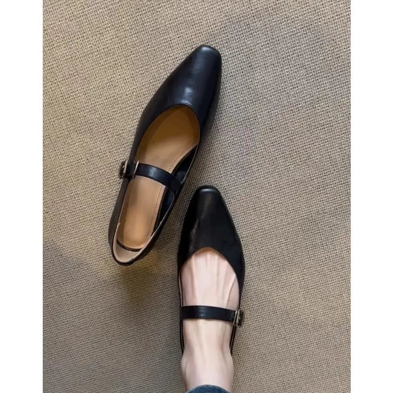 Cyflymder  Summer Shoes Ladies Autumn Oxfords Women's Casual Female Sneakers Flats Shallow Mouth Square Toe 2025 Fall Retro New Leather