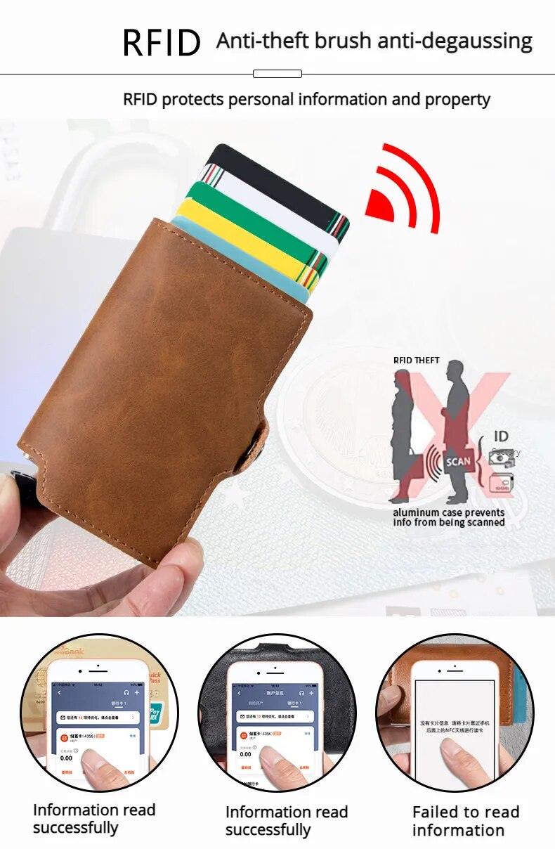 Cyflymder Mens Slim Wallet with Money Clip Pop up RFID Blocking Credit Card Holder Minimalist Wallet for Men