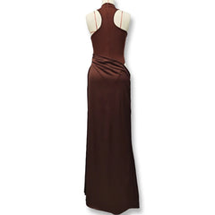 Cyflymder  Satin Sexy Hollow Out Women Maxi Dress Black Sleeveless High Waist Dress Female Autumn Skinny Elegant Party Clubwear