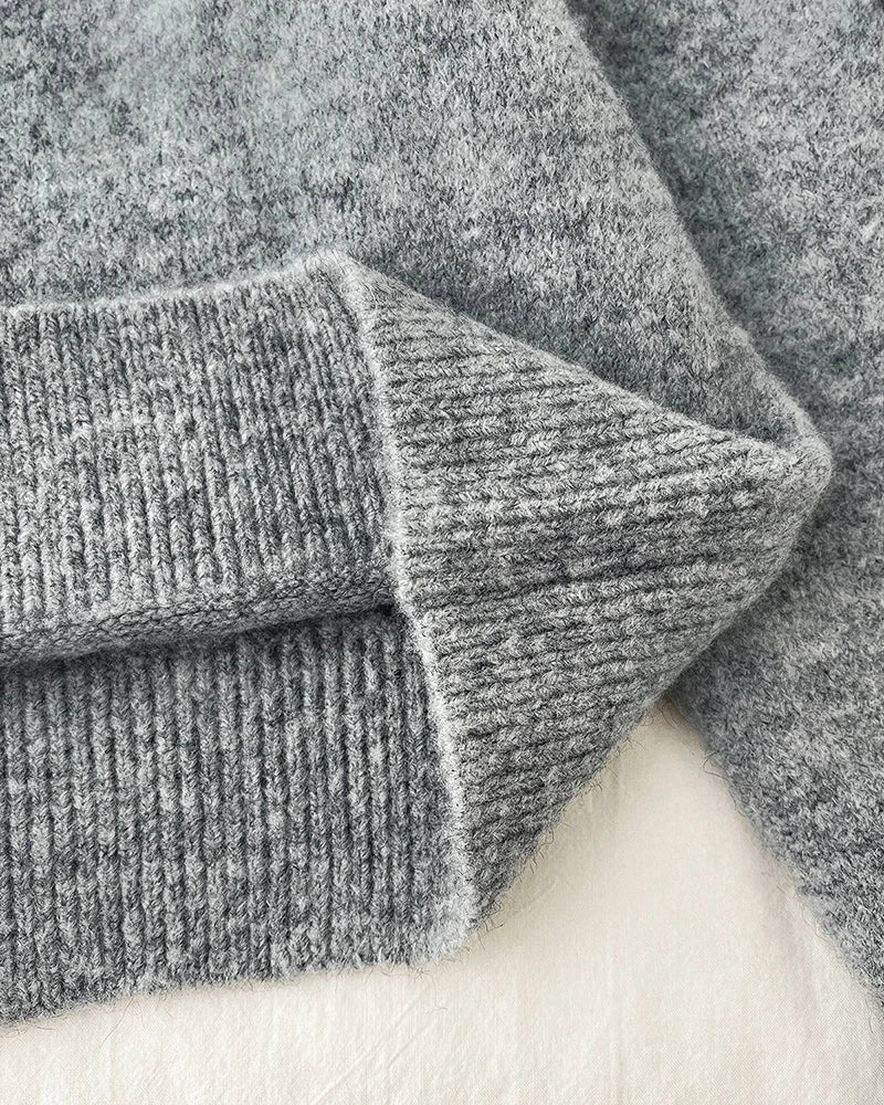 Cyflymder  Retro Patchwork Cardigan Sweaters Women Loose Casual Korean Knitted Coat Vintage Long Sleeve Design Buttons Sweet Gray Top