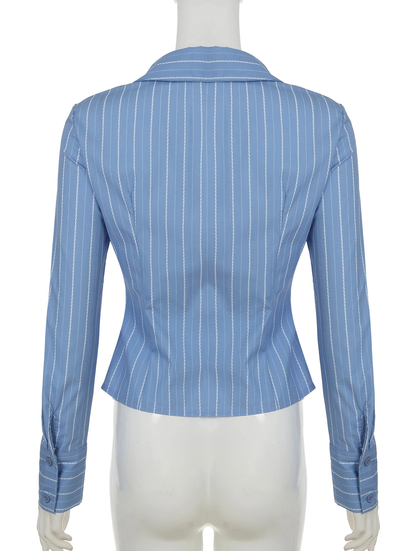 Cyflymder  Office Ladies Casual Striped Blouse Elegant Basic Turn-Down Collar Long Sleeve Shirts Women Spring Autumn Streetwear