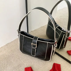 Cyflymder  Trendy Fashion Simple Vintage Mini Square Bags Korean Office Lady All Match Underarm Bag Women Y2k Aesthetic Shoulder Handbags