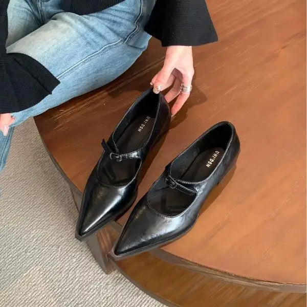 Cyflymder  Shoes Woman 2025 Female Footwear Pointed Toe All-Match Shallow Mouth Casual Sneaker New Dress Summer Moccasin Solid PU Fabric