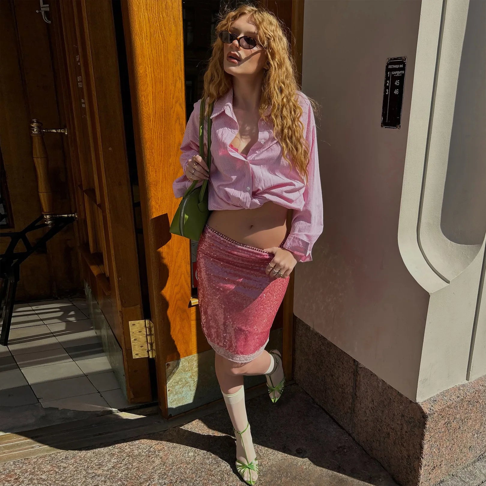 Cyflymder  Pink Glitter Skirts Women Fashion Sexy Sequins See Through Slim Skirts 2025 new summer Vintage Y2k Hot Girls Party Club Skirts