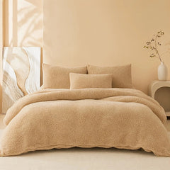 Cyflymder  Shaggy Fleece Duvet Cover Set, Soft Cozy Fluffy Sherpa Bedding Set, Warm Plush 1pc Comforter Cover 1pc Bed sheet 2pc Pillowcases