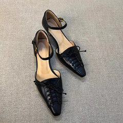 Cyflymder   French Vintage Pointed Toe Women's Sandals, Fashion Thin Strap Ankle Strap Stiletto Heels, Versatile Summer Commuter Dress Shoes