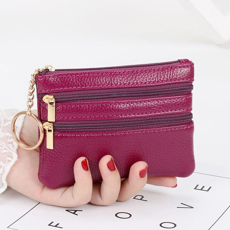 Cyflymder Fashion Women Wallet Clutch Three Zip Female Short Small Coin Purse New Brand Design Soft Mini Card Holder Wallet Money Bag