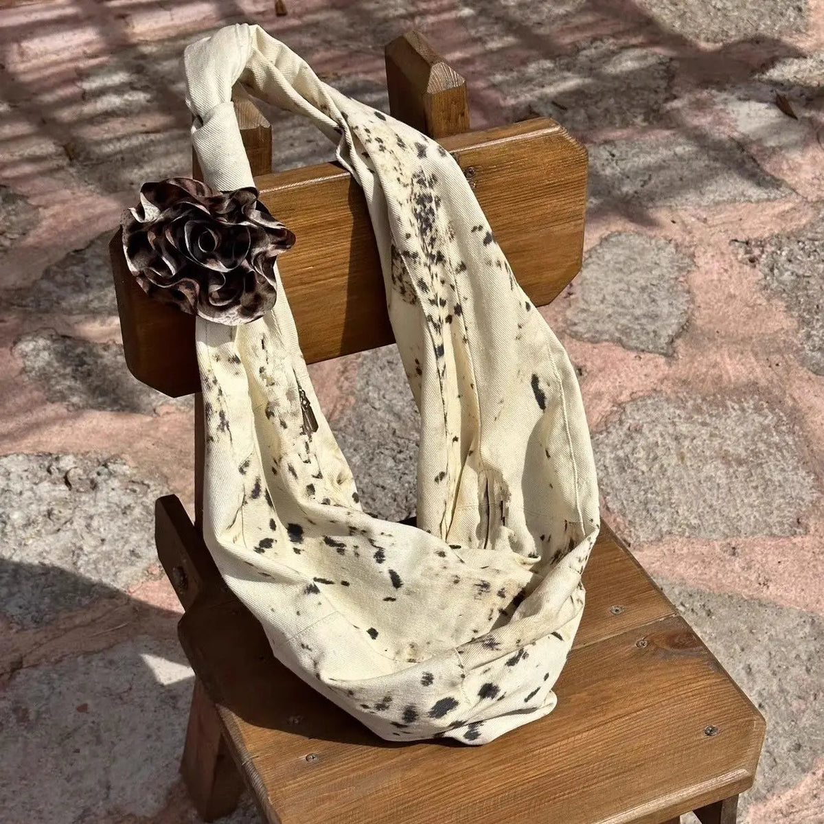 Cyflymder  Vintage TieDye Lazy Shoulder Bag Women Large Capacity Bohemian Crossbody Bag Ladies Leopard Print Commuter Tote Bag Y2k 2025 New