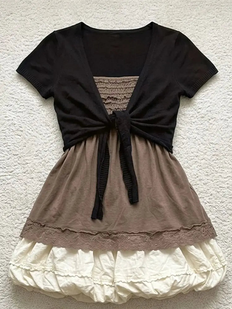 Cyflymder   New Summer Vintage Loose Japanese Casual Three-piece Set Spicy Girl Hepburn Retro V-neck Cardigan Bud Shorts Suit Women