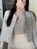 Cyflymder Striped Jackets for Women Ropa Temperament Tunic Vintage Korean Coat Women's Clothes 2023 Autumn Winter Basic Jackets  Ele