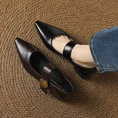 Cyflymder  Fashion Buckle Latch Design High-heeled Shoes Women Shallow Mouth Comfort Shoes Relaxation Comfortable Women Shoes 12