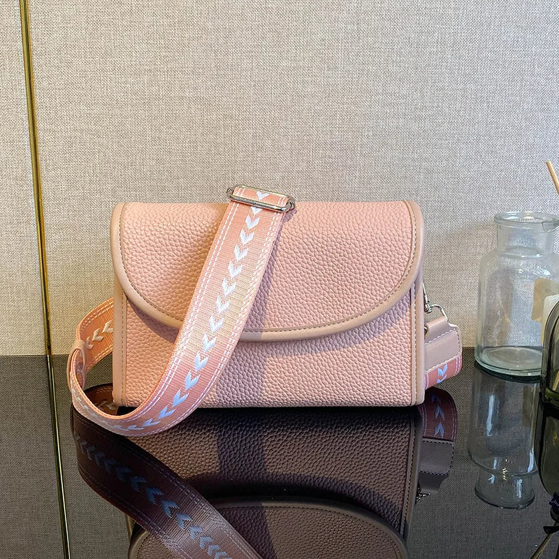 Cyflymder  Fashion Crossbody Bag For Women Small Flap Bag Wide Straps Female Shoulder Bag Casual Solid Color Lady handbag phone wallet