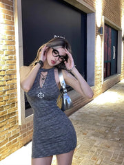 Cyflymder  Sexy Mini Dress Women Knitted Hollow Out Slim Off Shoulder Hip Bodycon Short Dress