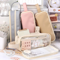Cyflymder  Large Capacity Pencil Case Kawaii Stationery Pen Case Trousse Transparent Pencilcase School Supplies Estuche Escolar Pencil Box